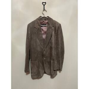 Vintage Vecuir Leather Blazer Mens Size 46 Single Breasted Heavyweight Luxury